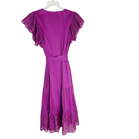 Rails Gia Eyelet Embroidered Cotton Midi Dress in Berry Size M NWT - Picture 11 of 13